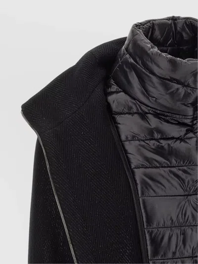 Herno Virgin Wool Coat With High Neck In Black