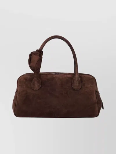 Magda Butrym Brigitte Flower-embellished Shoulder Bag In Brown