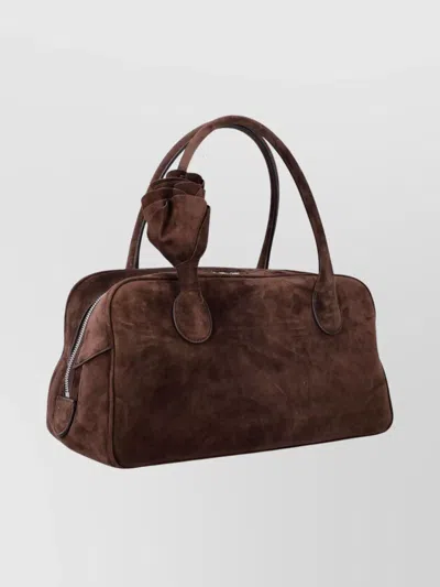 Magda Butrym Brigitte Flower-embellished Shoulder Bag In Brown