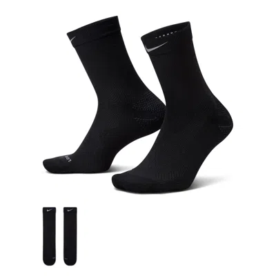 Nike Unisex Running Lightweight Wool Crew Socks (1 Pair) In Black
