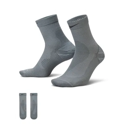 Nike Unisex Running Wool Micro Crew Socks (1 Pair) In Gray