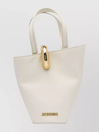 Jacquemus Structured Shoulder Bag Detachable Strap In White