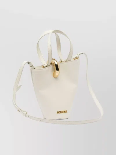 Jacquemus Structured Shoulder Bag Detachable Strap In White