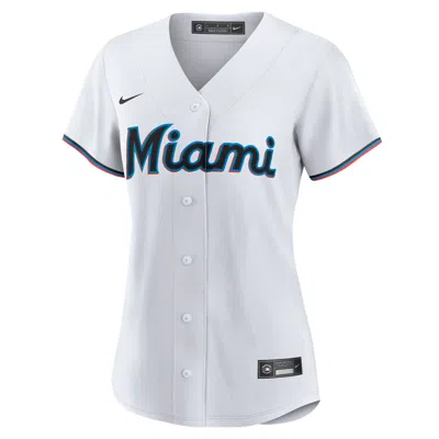 Nike Women's Mlb Miami Marlins Replica Baseball Jersey In White