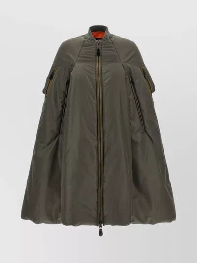Junya Watanabe Oversized Bomber Style Cape Jacket In Green