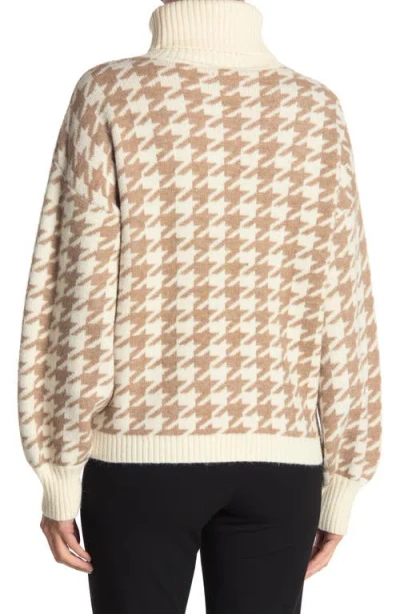 Love Token Houndstooth Turtleneck Pullover Sweater In Multi