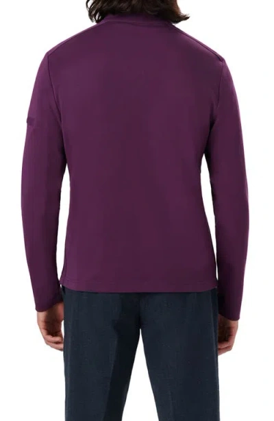 Bugatchi Cotton Quarter Zip Pullover In Purple