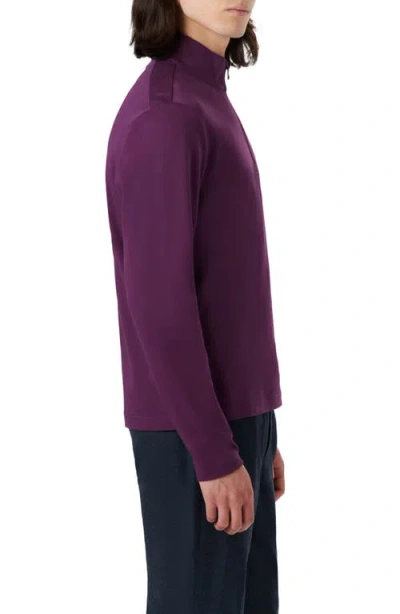 Bugatchi Cotton Quarter Zip Pullover In Purple