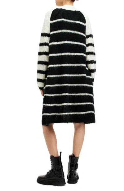 Allsaints Lou Long Open Front Cardigan In Multi