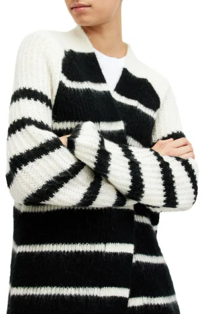 Allsaints Lou Long Open Front Cardigan In Multi