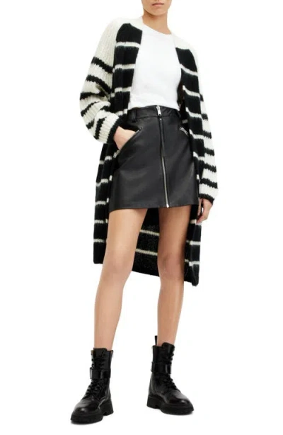 Allsaints Lou Long Open Front Cardigan In Multi
