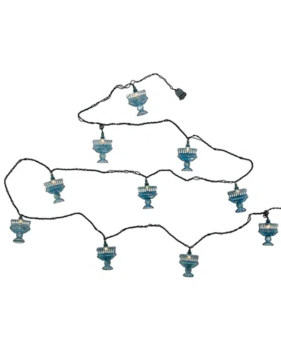 Kurt Adler 10-light Menorah String Lights In Blue