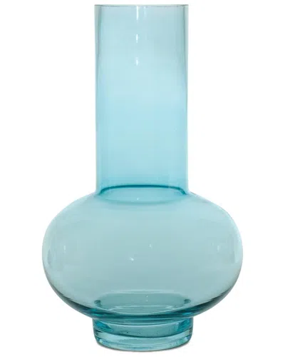 Melrose International Set Of 2 Blue Glass Vase In Blue