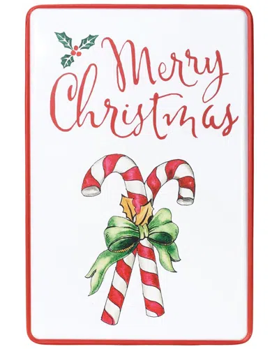 Melrose International Metal Merry Christmas Plaque In White