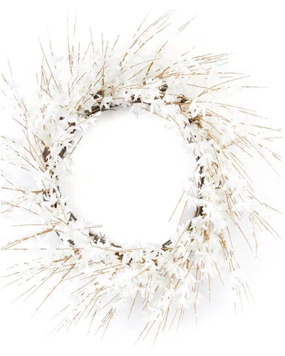 Melrose International Blossom Floral Wreath In White