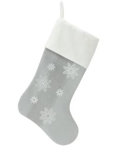 Melrose International Set Of 3 Snowflake Stocking In Blue