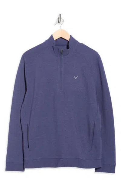 Callaway Ottoman Quarter Zip Sweatshirt In Blue