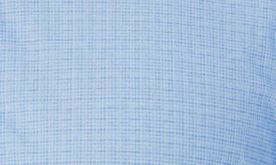 Victor Emmanuel Micro Check Print Tech Stretch Dress Shirt In Blue