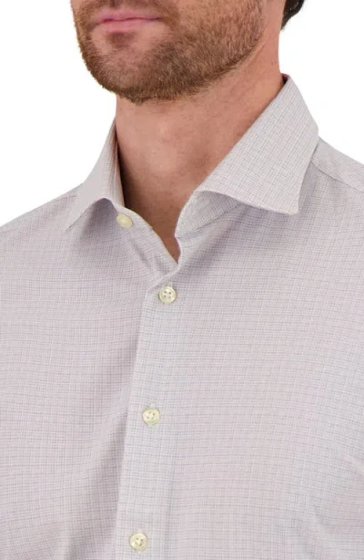 Victor Emmanuel Micro Check Print Tech Stretch Dress Shirt In Gray