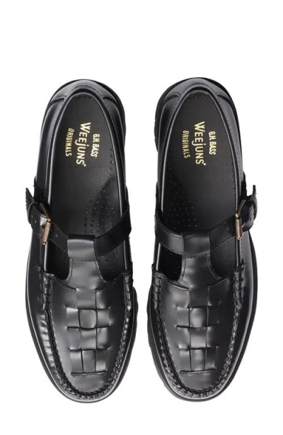 G.h.bass Lug Fisherman Mary Jane In Black