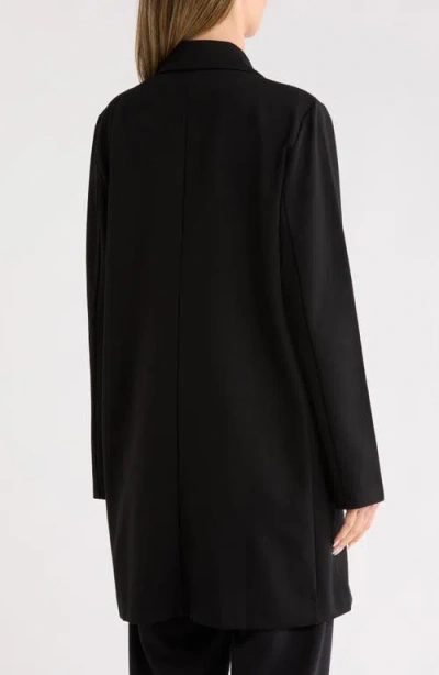 Eileen Fisher Felted Wool Jersey Long Blazer In Regenerative Wool In Black