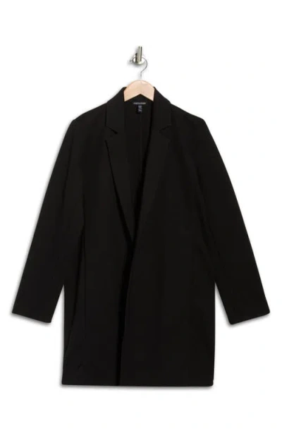 Eileen Fisher Felted Wool Jersey Long Blazer In Regenerative Wool In Black
