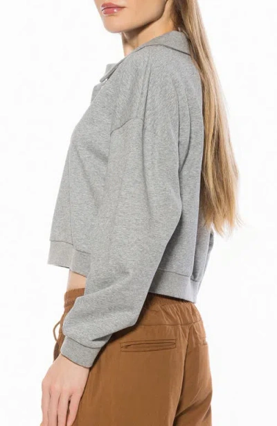 Alexia Admor Kario Crop Polo Sweatshirt In Animal Print