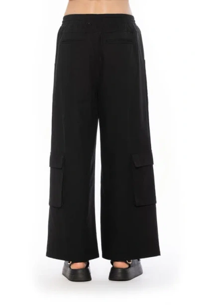 Alexia Admor Evren Drawstring Waist Cargo Pants In Black