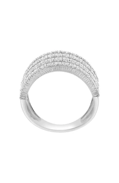 Effy Sterling Silver Diamond Ring In Metallic