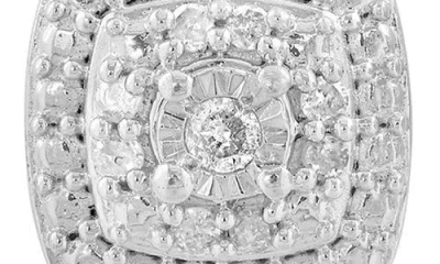 Effy Sterling Silver Pavé Diamond Cushion Stud Earrings In Metallic