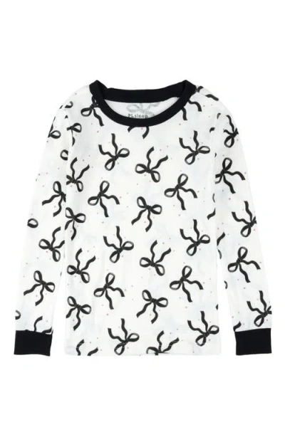 Petit Lem Kids' Fitted Two-piece Pajamas & Socks Set In White