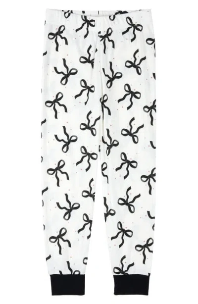 Petit Lem Kids' Fitted Two-piece Pajamas & Socks Set In White