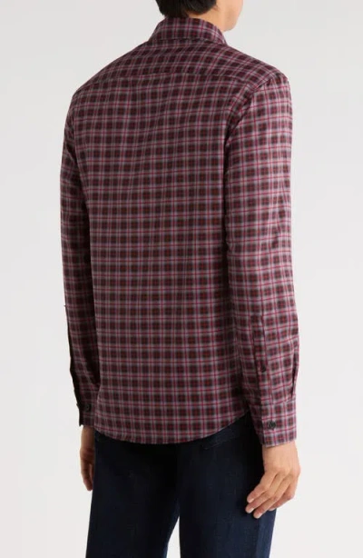 Construct Plaid Print Slim Fit Stretch Button-up Shirt In Multi