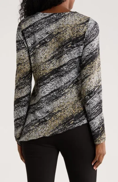 Patrizia Luca Asymmetric Stripe Tunic In Black