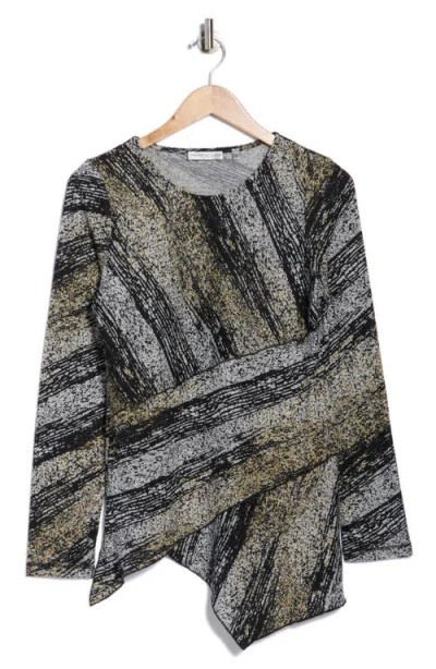 Patrizia Luca Asymmetric Stripe Tunic In Black