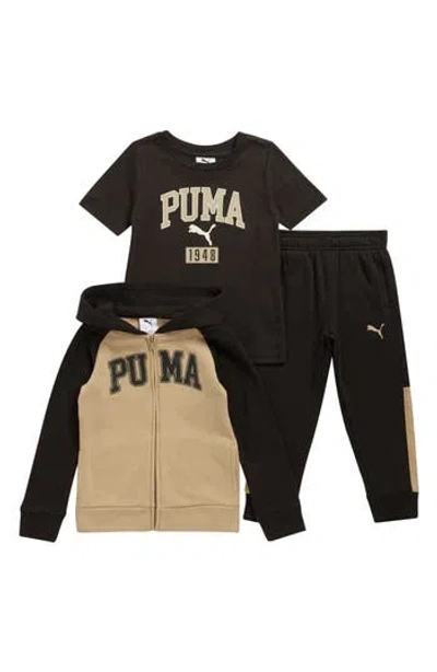 Puma Kids' Logo Fleece Zip Hoodie, Jersey T-shirt & Joggers Set