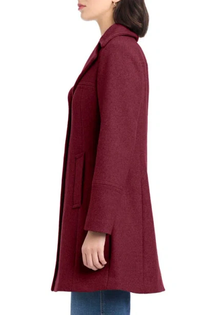 Kate Spade New York Single Breasted Wool Blend Coat In Red
