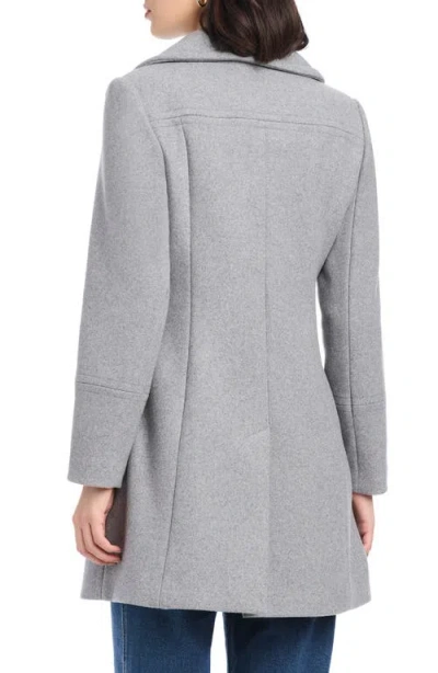 Kate Spade New York Single Breasted Wool Blend Coat In Gray