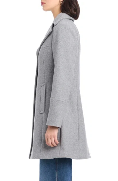 Kate Spade New York Single Breasted Wool Blend Coat In Gray