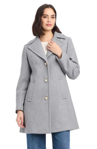 Kate Spade New York Single Breasted Wool Blend Coat In Gray