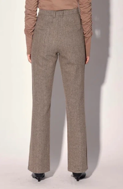 Walter Baker Shane Herringbone Wide Leg Pants In Brown