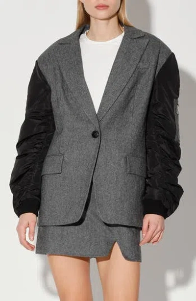 Walter Baker Asher Oversize Wool Blend Jacket In Gray