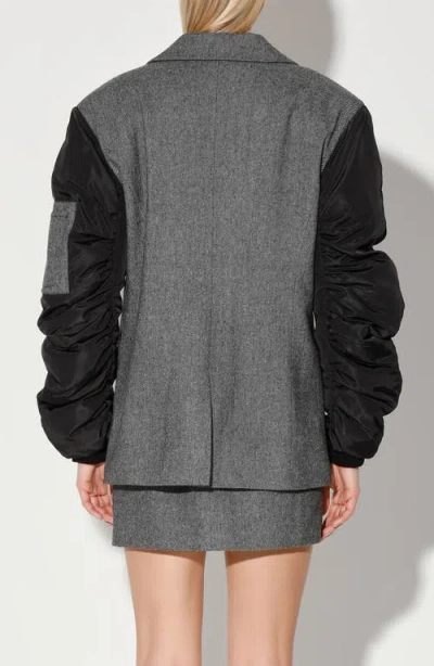Walter Baker Asher Oversize Wool Blend Jacket In Gray