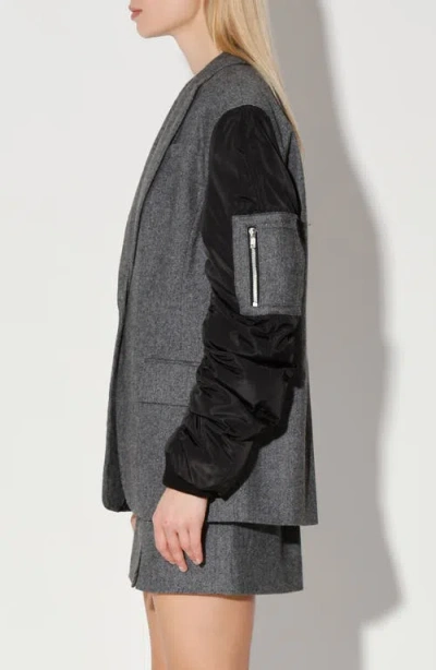 Walter Baker Asher Oversize Wool Blend Jacket In Gray