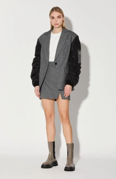 Walter Baker Asher Oversize Wool Blend Jacket In Gray