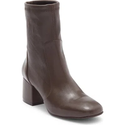Stuart Weitzman Sleek Sock Bootie In Brown