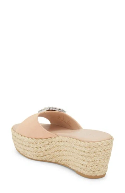 Stuart Weitzman June Wedge Slide Sandal In Pink