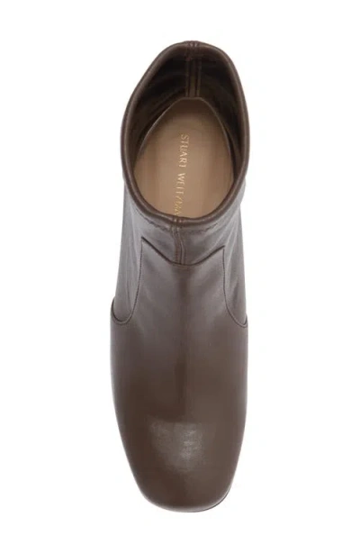 Stuart Weitzman Sleek Sock Bootie In Brown