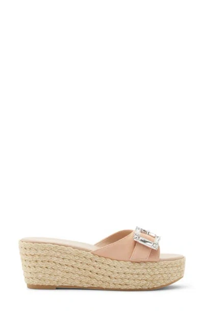 Stuart Weitzman June Wedge Slide Sandal In Pink