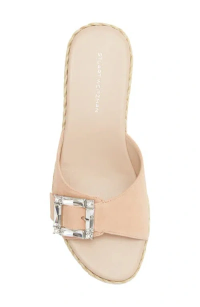 Stuart Weitzman June Wedge Slide Sandal In Pink
